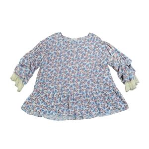 Easel Anthropologie Bohemian Top Medium Cottagecore Ditsy Floral Lace Prairie